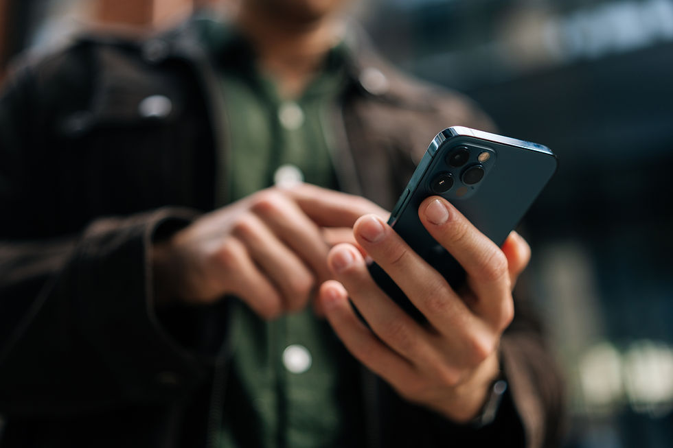 Person using a mobile phone