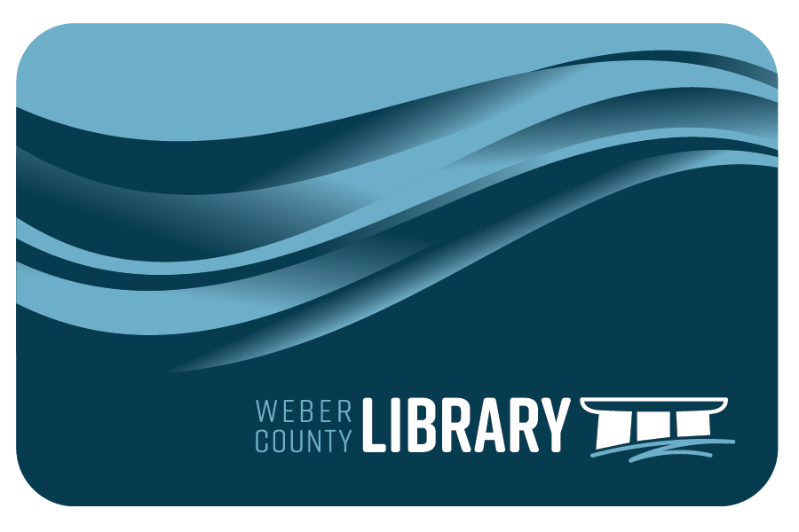 A blue Weber County Library card