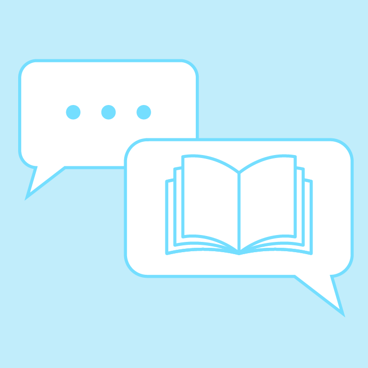 Books in speech bubble