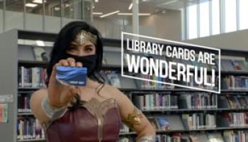 Wonder Woman Loves Library Cards!