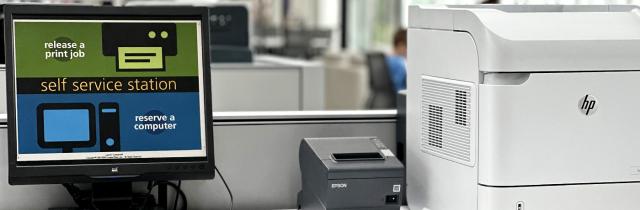 computer monitor and printer
